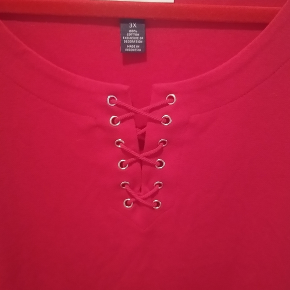 Karen Scott 3X Red 100 Percent Cotton Dress - Picture 5 of 8